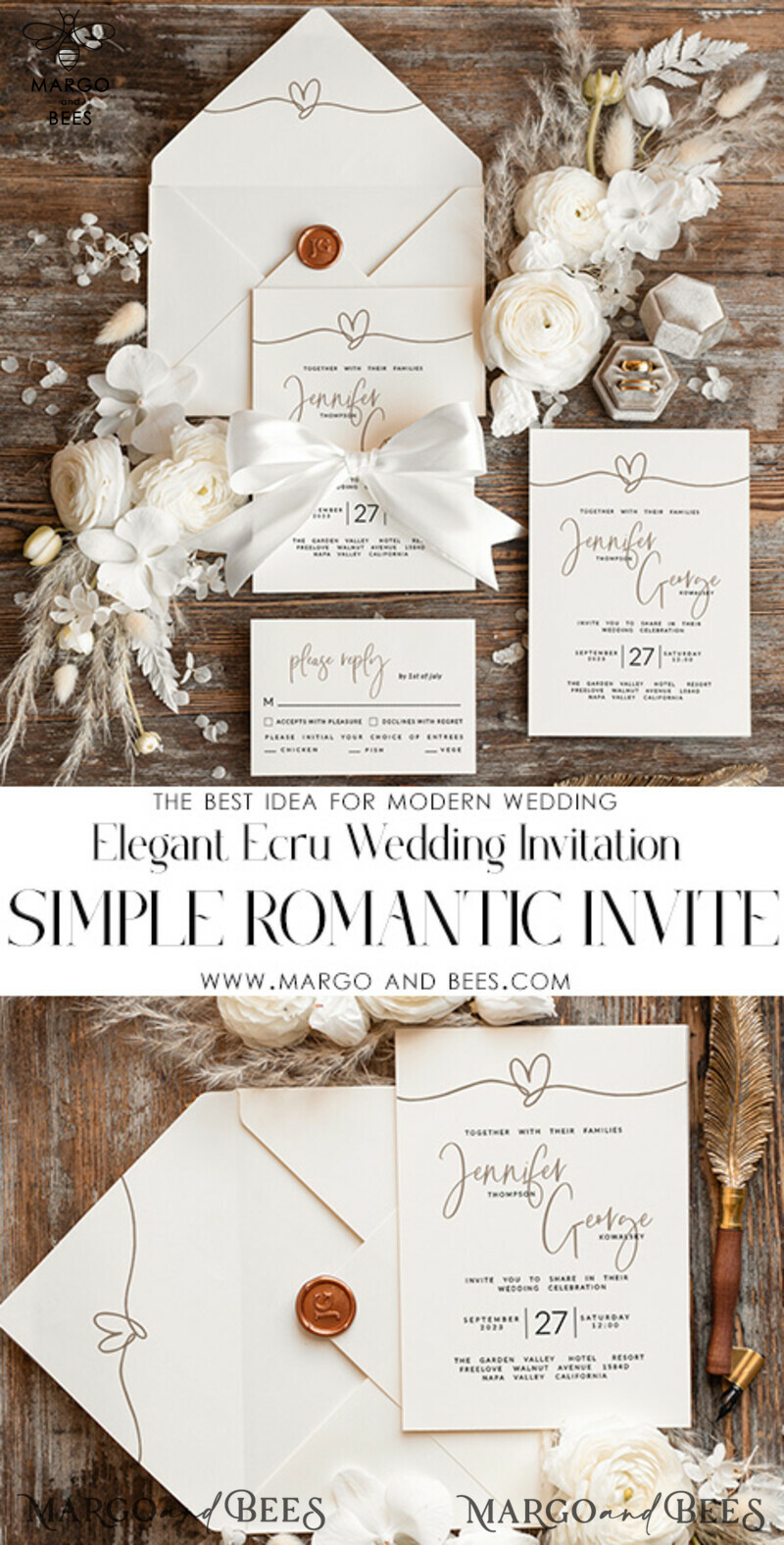 Unique and Elegant Wedding Invitation Suite: Simple and Stunning Wedding Invites-3