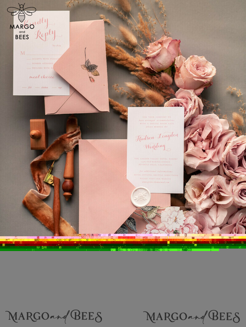 Luxury Floral Acrylic Plexi Wedding Invitations: Romantic Blush Pink Vintage Wedding Invitation Suite - Elegant and Affordable Wedding Cards-32