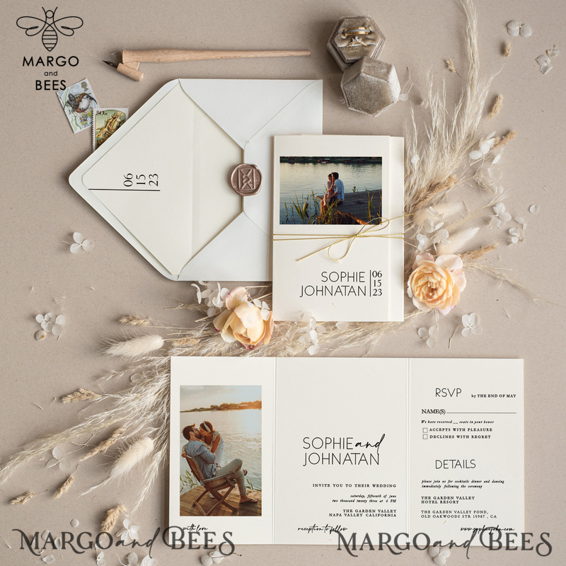 Modern Wedding invitations with photo,  photos on wedding invitations, Luxury wedding invitations , Snapshots Wedding Invitation Suite-0