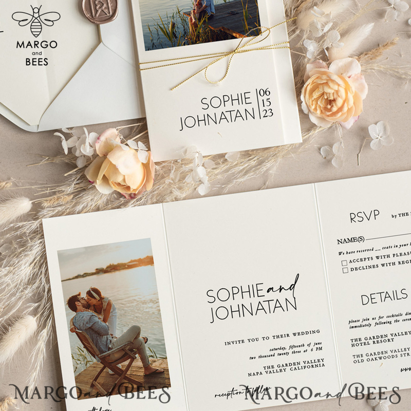Modern Wedding invitations with photo,  photos on wedding invitations, Luxury wedding invitations , Snapshots Wedding Invitation Suite-1