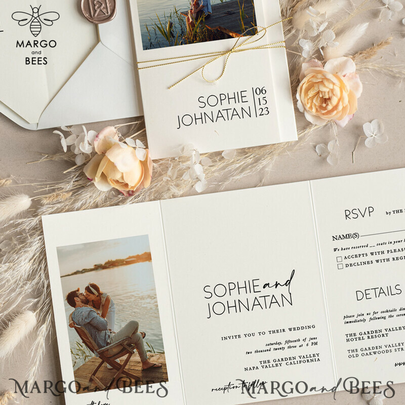 Introducing Snapshots Wedding Invitation Suite: Modern Luxury Wedding Invitations with Personalized Photos-1