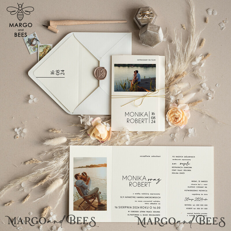 Introducing Snapshots Wedding Invitation Suite: Modern Luxury Wedding Invitations with Personalized Photos-2