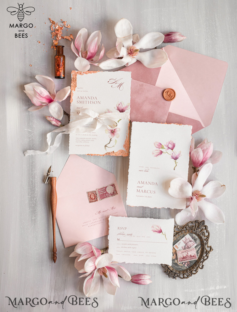 Wedding invitations handmade, Elegant wedding invitation Suite • Romantic Wedding Stationery • Luxury wedding Invites-5