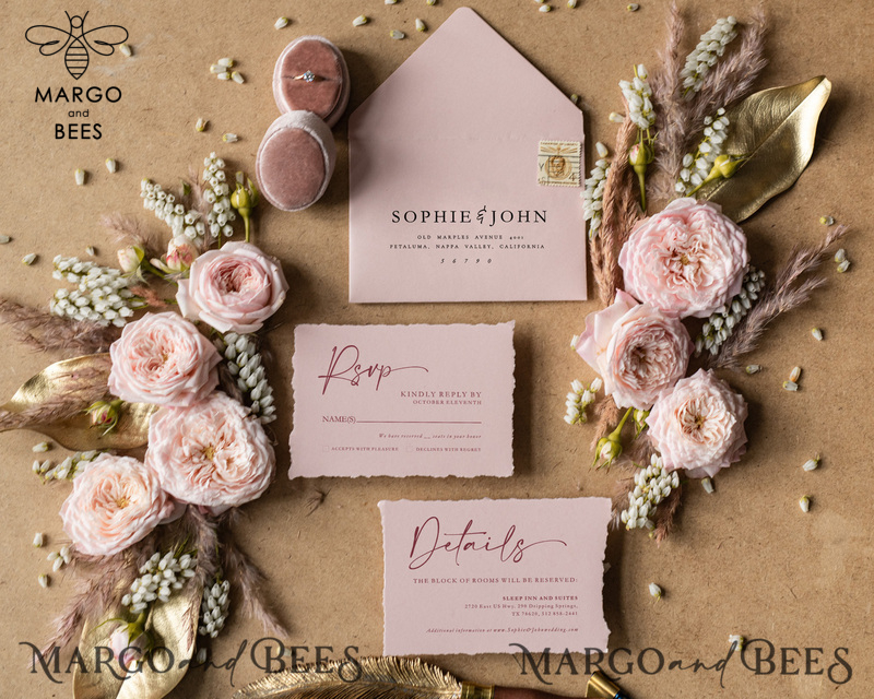 Exceptional wedding invitations, Elegant wedding invitation Suite • Luxury Wedding Invitation Suite • Blush Pink Boho wedding Stationery-7