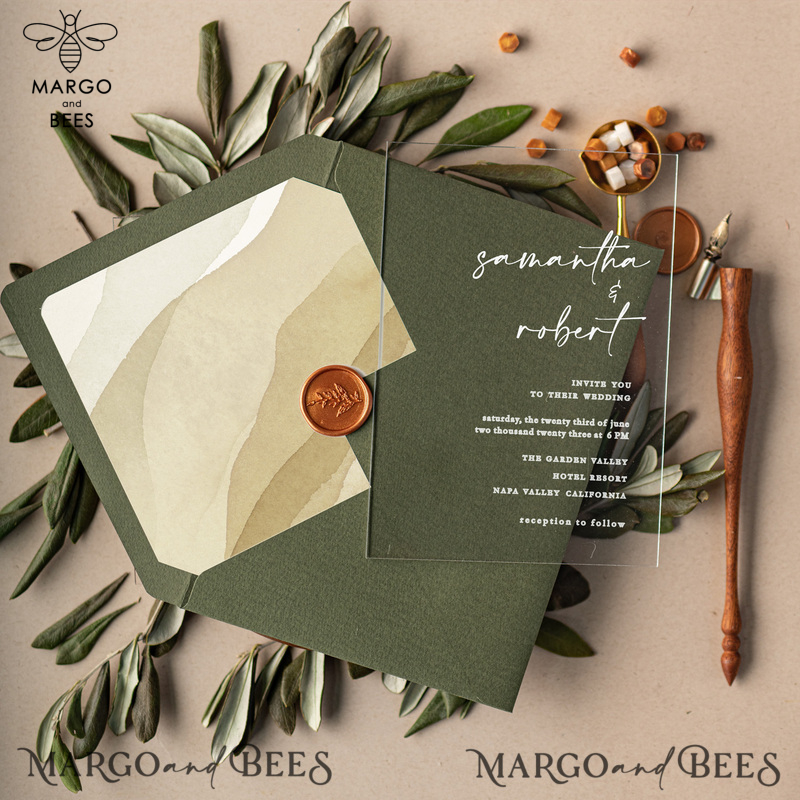 Wedding invitations custom, Elegant wedding invitations • Romantic Wedding Invitation Suite • Handmade wedding Stationery-1