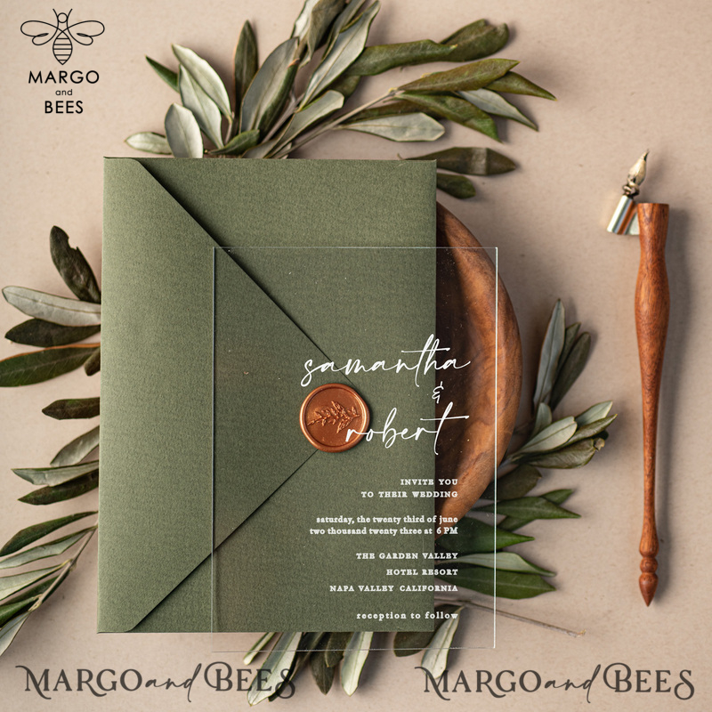 Wedding invitations custom, Elegant wedding invitations • Romantic Wedding Invitation Suite • Handmade wedding Stationery-6