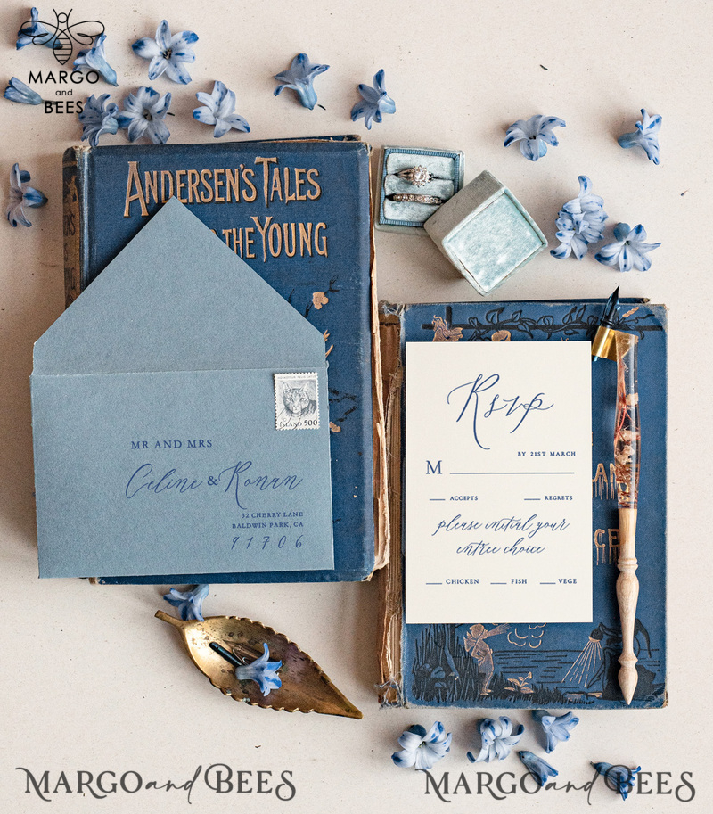 Acrylic satin wedding invitations, Light blue Wedding invitations online, Luxory Wedding Invitation Suite-5