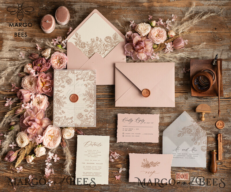 Chic and Simple: The Perfect Handmade Wedding Invitation Suite-4
