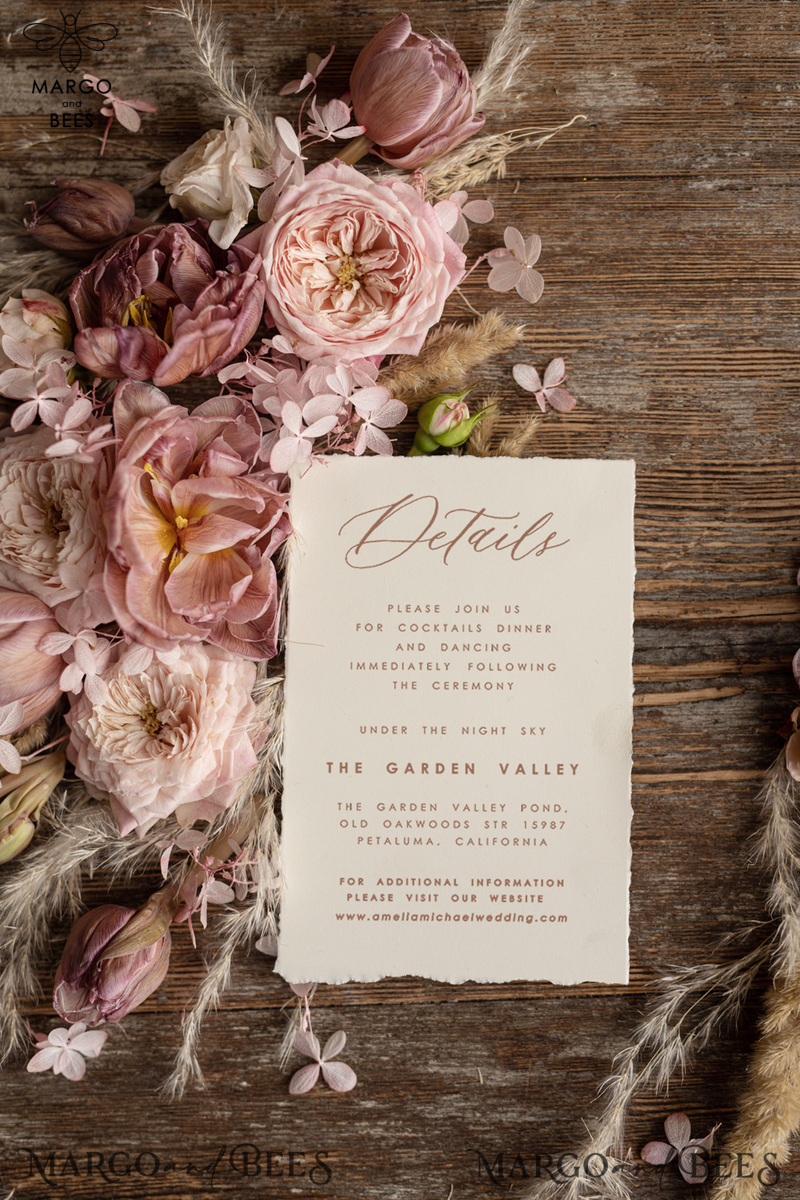 Chic wedding invitations, Simple wedding invitations • Elegant Wedding Invitation Suite • Handmade wedding Invites-5