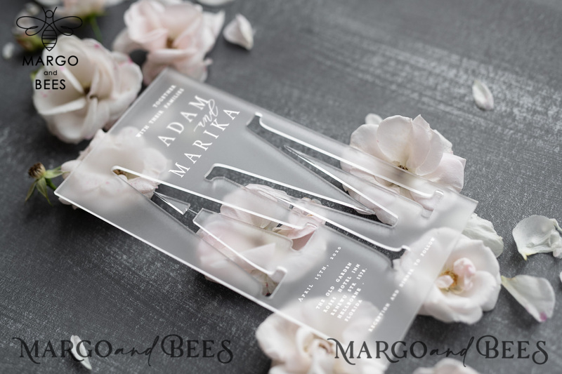 Wedding invitations cards, fairytale stationery, destination suite clear acrylic elegant stationery-6