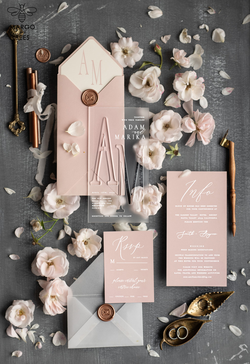 Wedding invitations cards, fairytale stationery, destination suite clear acrylic elegant stationery-0