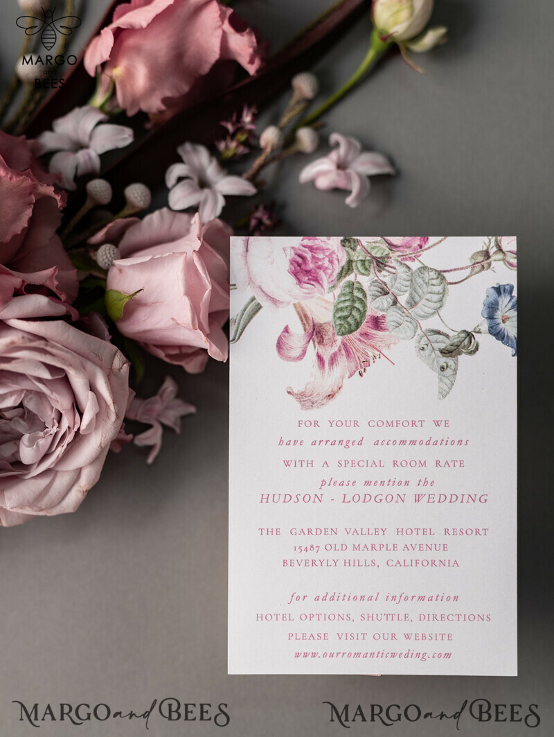 Luxury Floral Acrylic Plexi Wedding Invitations: Romantic Blush Pink Vintage Wedding Invitation Suite - Elegant and Handmade Wedding Cards-20