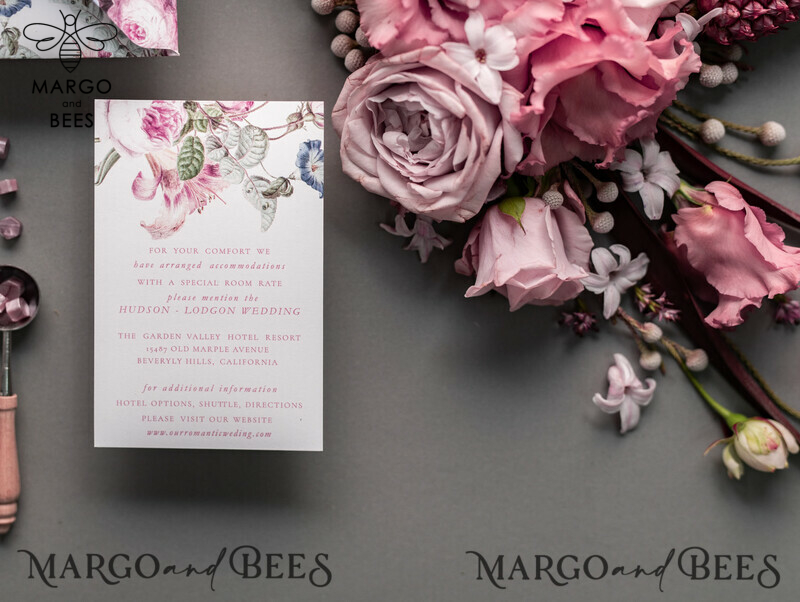Luxury Floral Acrylic Plexi Wedding Invitations: Romantic Blush Pink Vintage Wedding Invitation Suite - Elegant and Handmade Wedding Cards-25