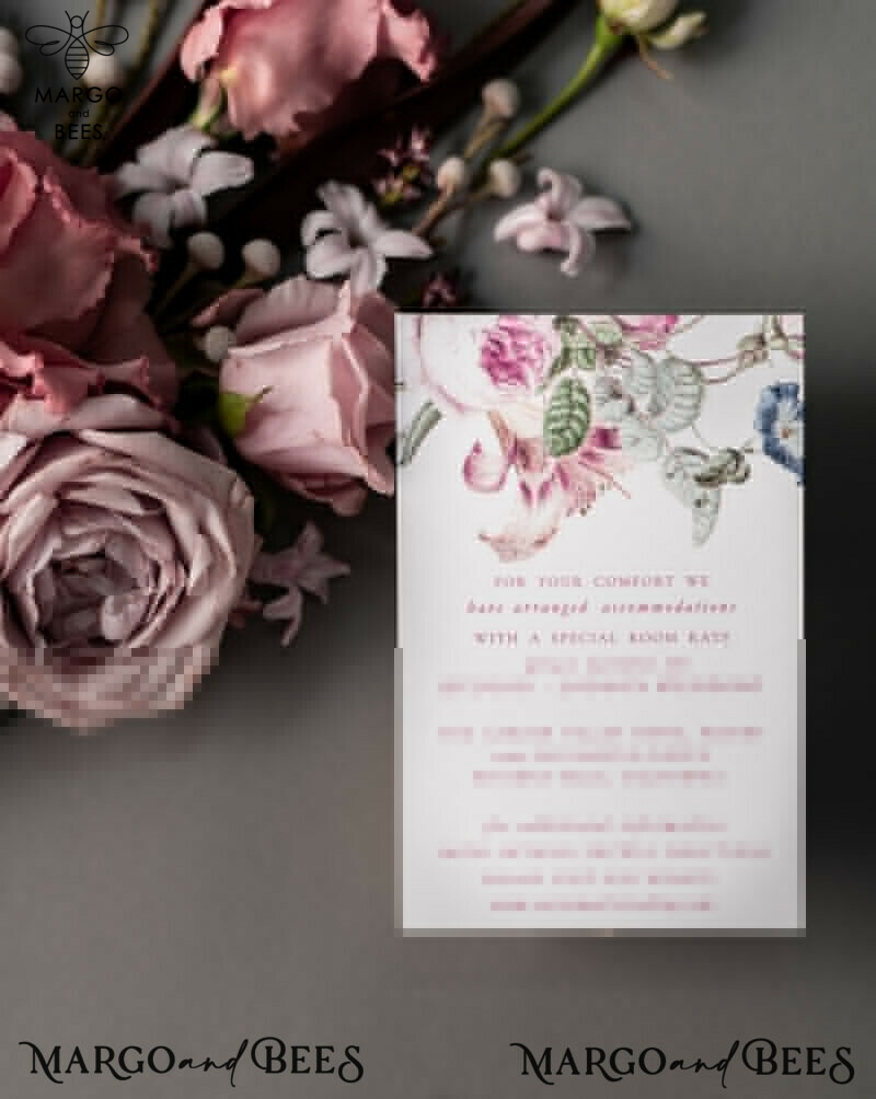 Luxury Floral Acrylic Plexi Wedding Invitations: Romantic Blush Pink Vintage Wedding Invitation Suite - Elegant and Handmade Wedding Cards-30