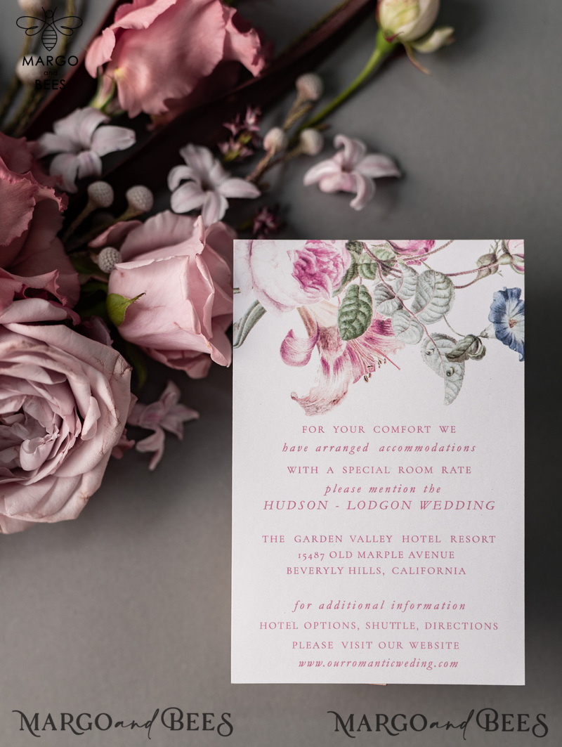Luxury Floral Acrylic Plexi Wedding Invitations, Romantic Blush Pink Wedding Invites, Vintage Wedding Invitation Suite, Elegant And Handmade Wedding Cards-20