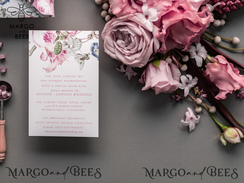 Luxury Floral Acrylic Plexi Wedding Invitations, Romantic Blush Pink Wedding Invites, Vintage Wedding Invitation Suite, Elegant And Handmade Wedding Cards-25
