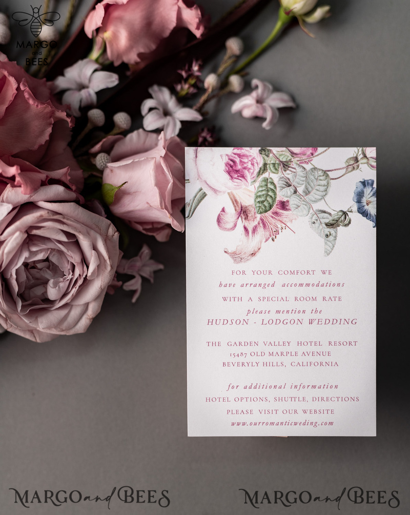 Luxury Floral Acrylic Plexi Wedding Invitations, Romantic Blush Pink Wedding Invites, Vintage Wedding Invitation Suite, Elegant And Handmade Wedding Cards-30