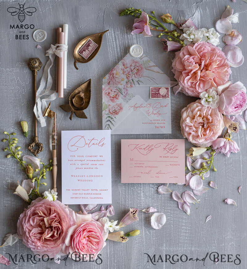 Wedding invitations designs, Elegant wedding invitations • Romantic Wedding Invitation Suite • Handmade wedding Invites-6