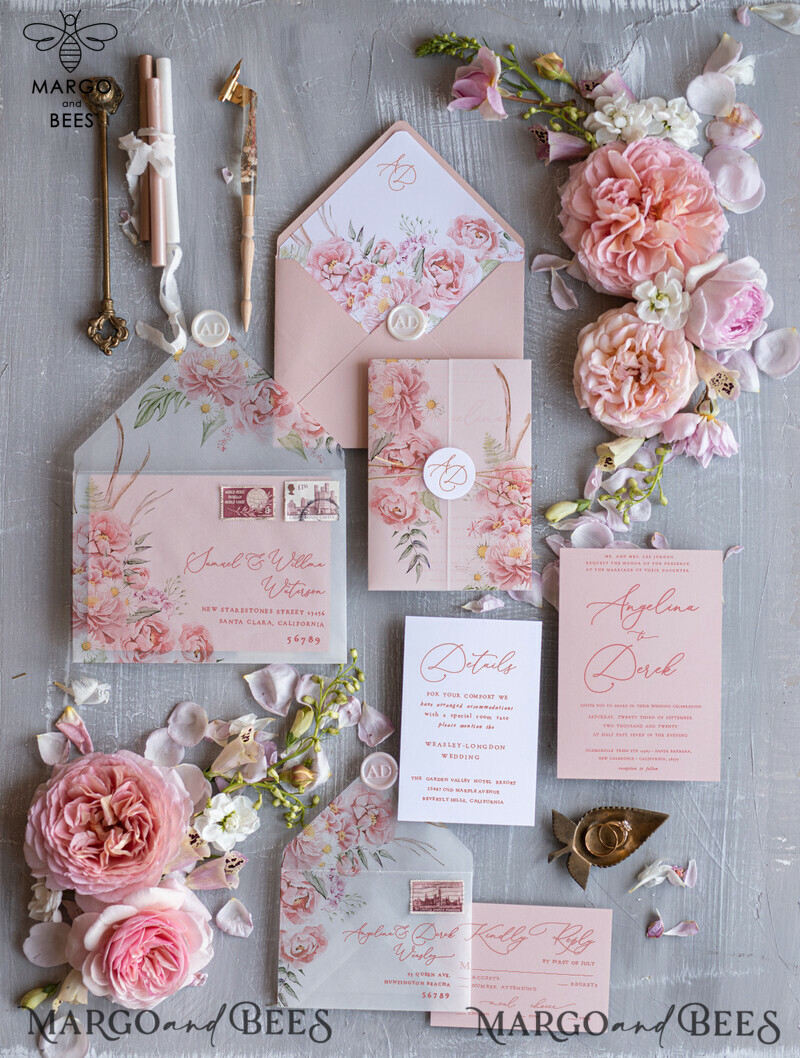 Wedding invitations designs, Elegant wedding invitations • Romantic Wedding Invitation Suite • Handmade wedding Invites-0