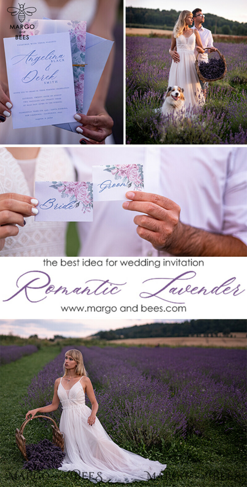Romantic Lilac Wedding Invitations, Elegant Floral Wedding Invites With Vellum Cover, Minimalistic Wedding Invitation Suite, Modern Handmade Wedding Cards-11