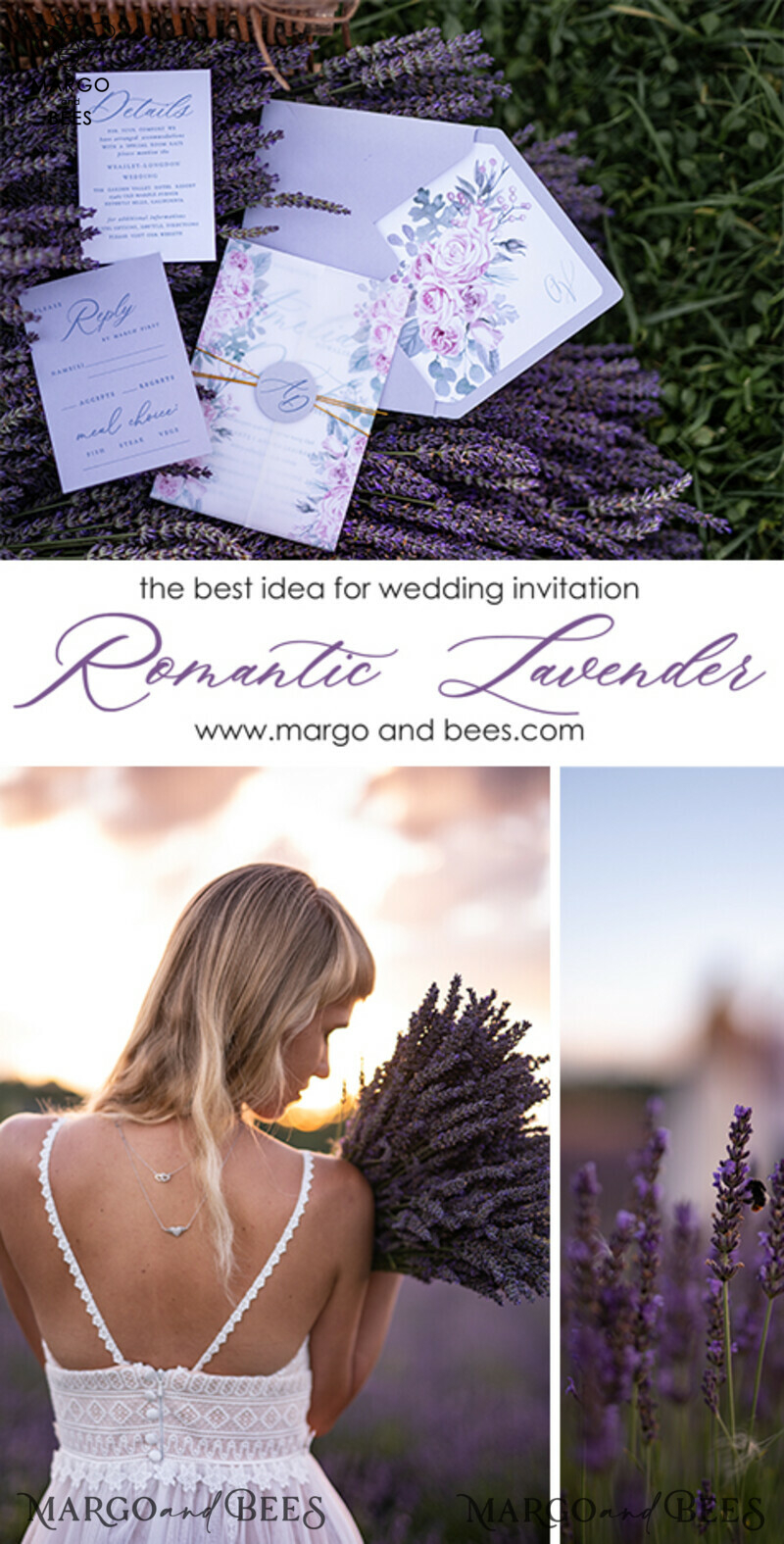 Elegant wedding invitations, lavender lila wedding cards stationery, purple classic wedding invitation suite -9