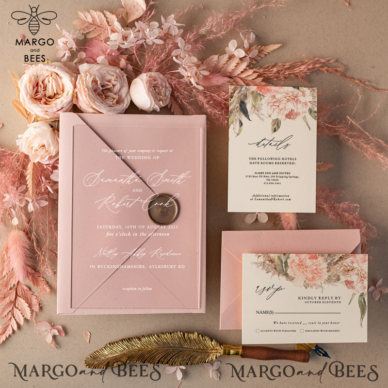 Modern Wedding invitations, Elegant wedding invitations • Romantic Wedding Invitation Suite • Handmade wedding Invites-1