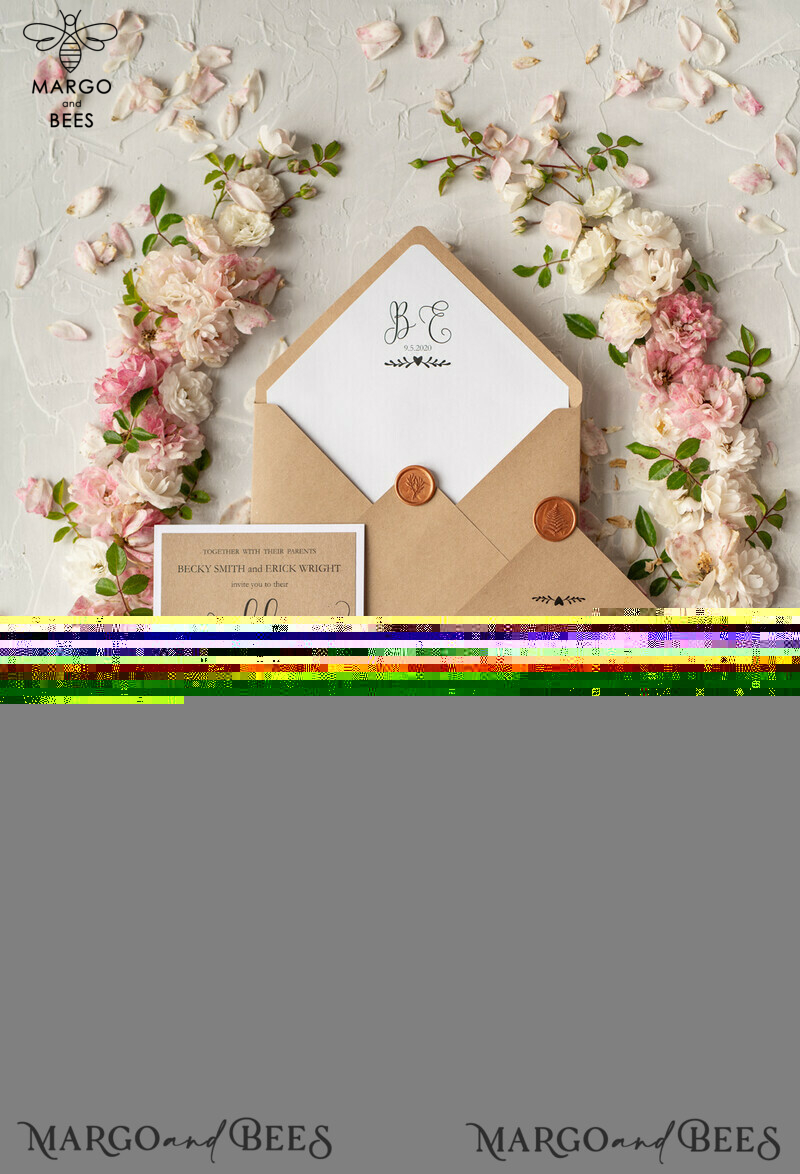 Affordable and Handmade Vintage Wooden Wedding Invitations: Elegant Birch Heart Wedding Cards on Bespoke Eco Paper-5