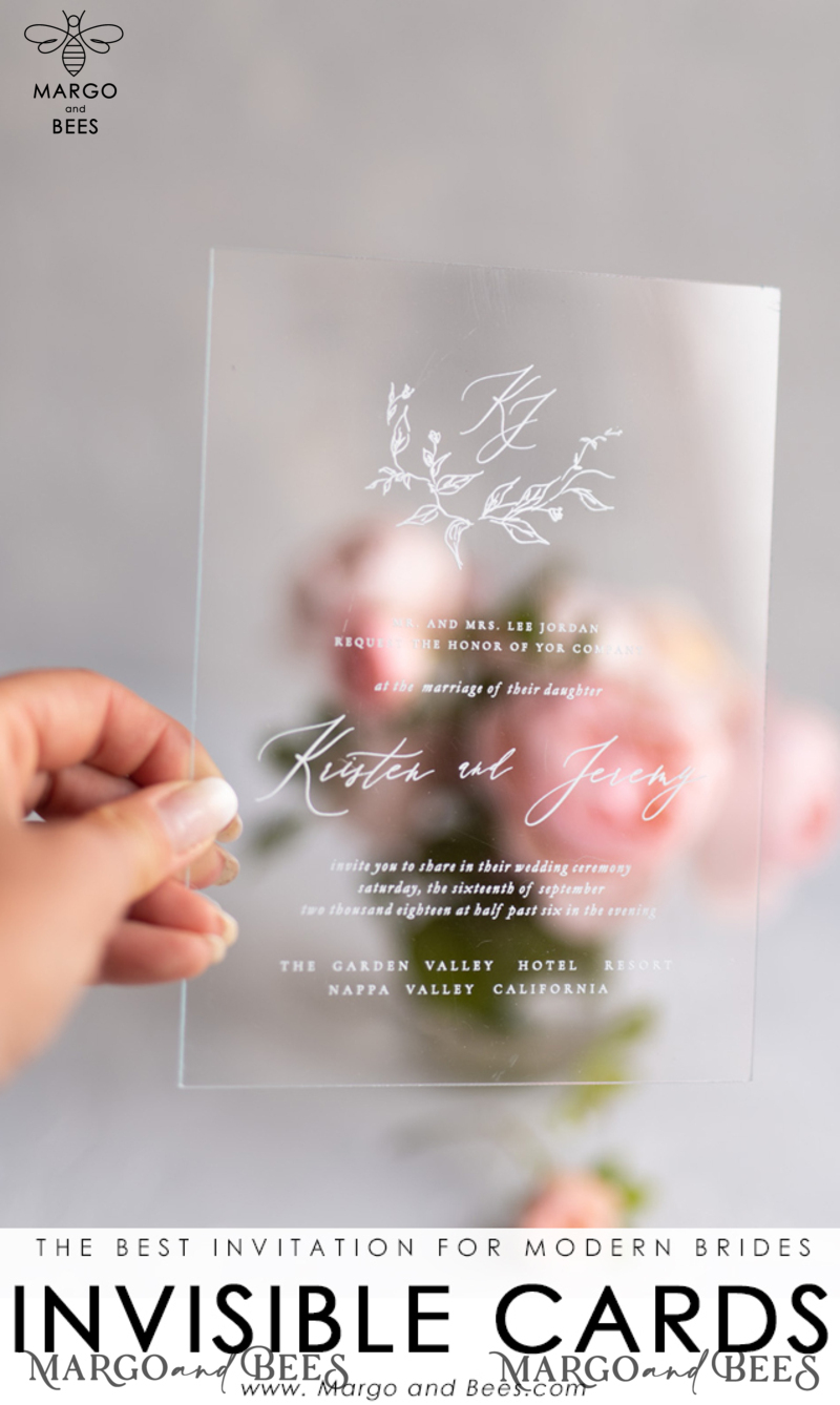  Luxury Acrylic Plexi Wedding Invitations, Minimalistic And Simplistic Wedding Invites, Modern Wedding Invitation Suite, Handmade Wedding Stationery-6