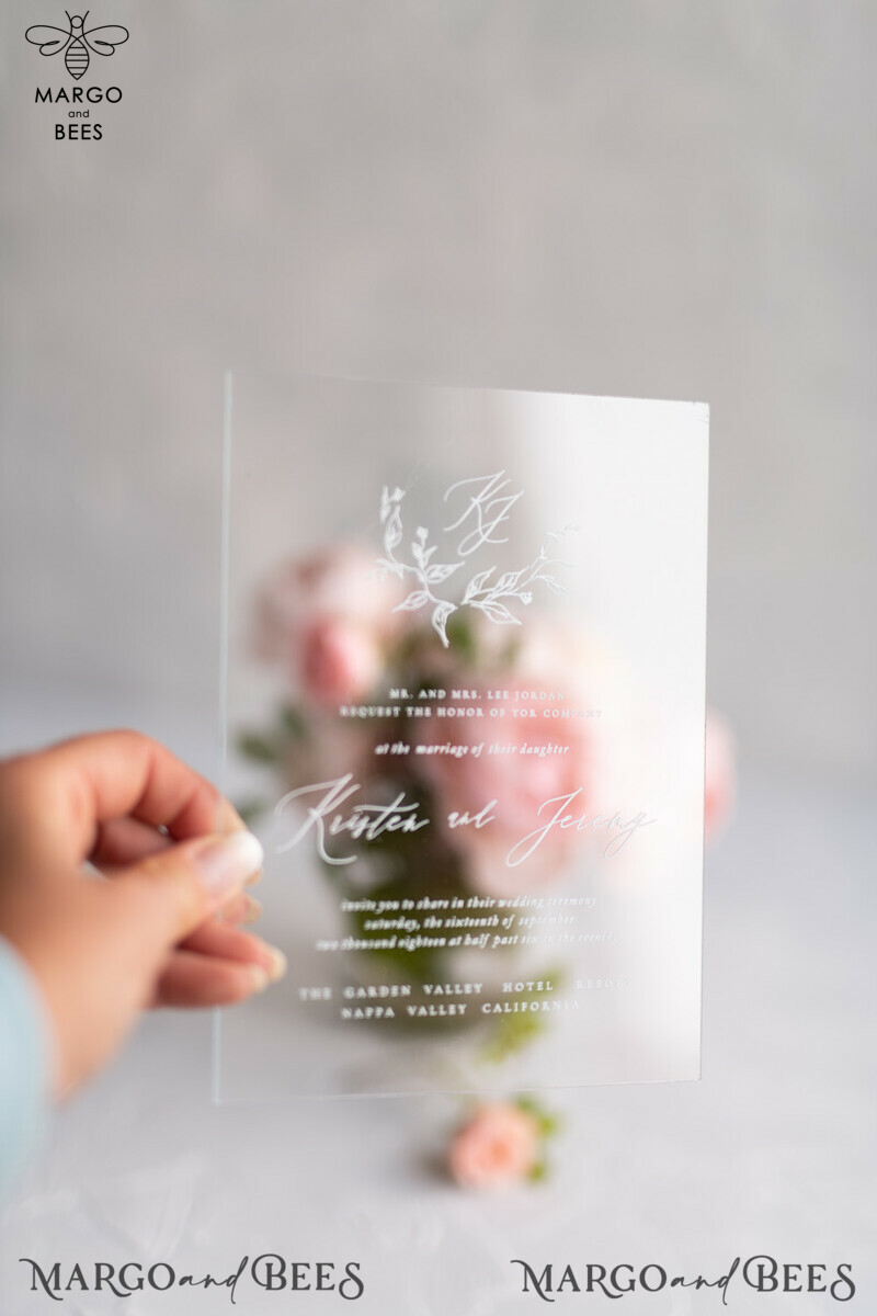 Luxury Handmade Acrylic Plexi Wedding Invitations: Modern and Minimalistic Wedding Invitation Suite-3