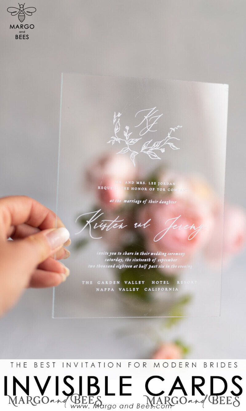 Luxury Handmade Acrylic Plexi Wedding Invitations: Modern and Minimalistic Wedding Invitation Suite-6