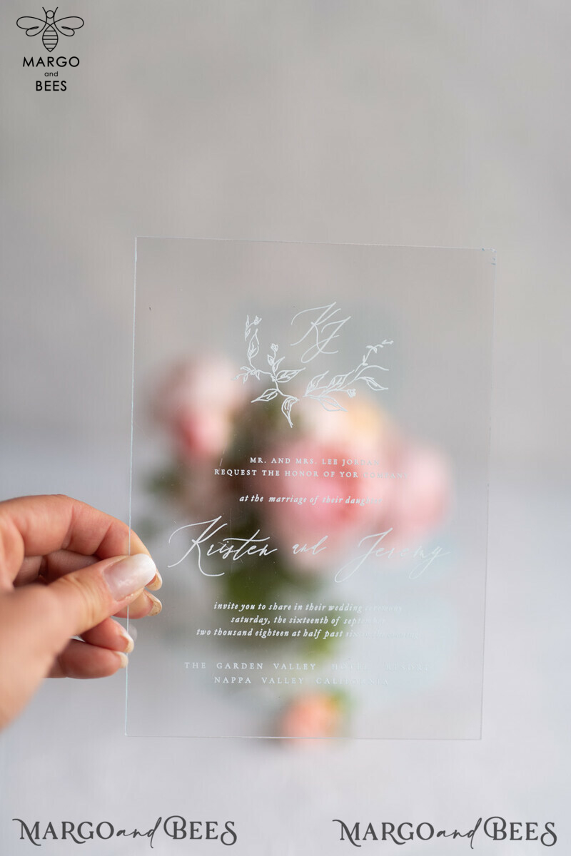 Luxury Handmade Acrylic Plexi Wedding Invitations: Modern and Minimalistic Wedding Invitation Suite-0
