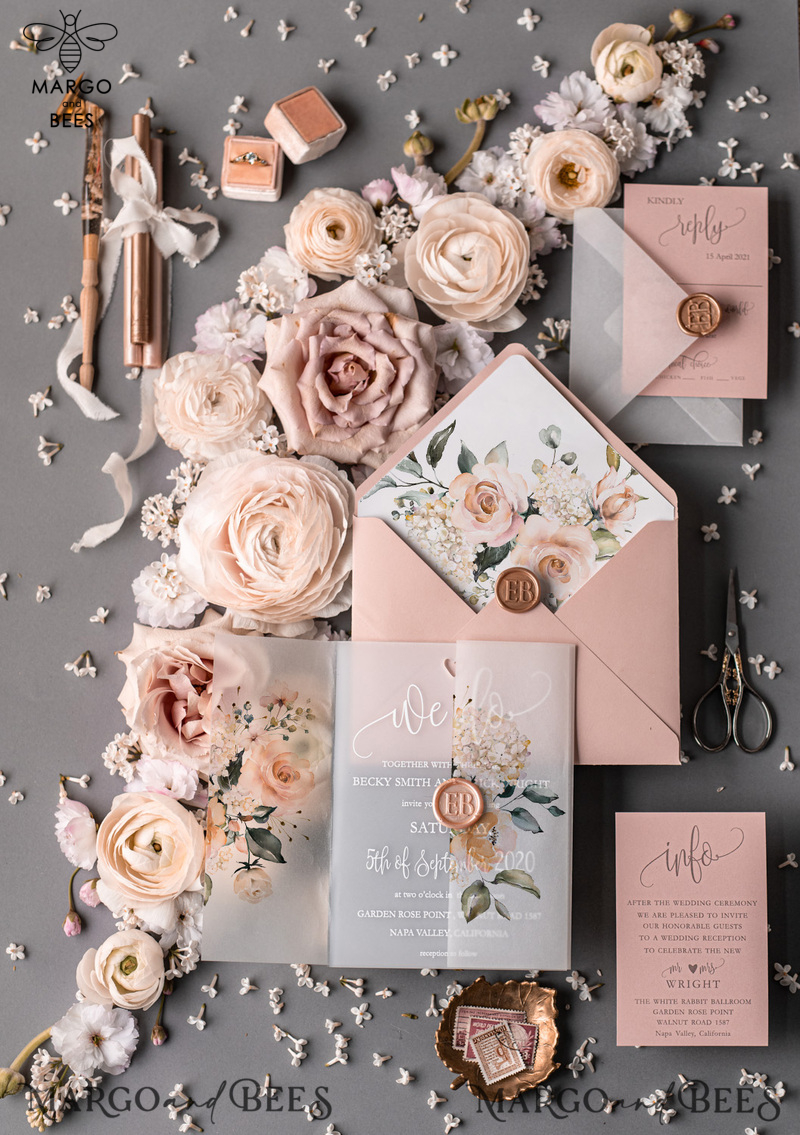 Stylish wedding invitation with cover and paper tag-8