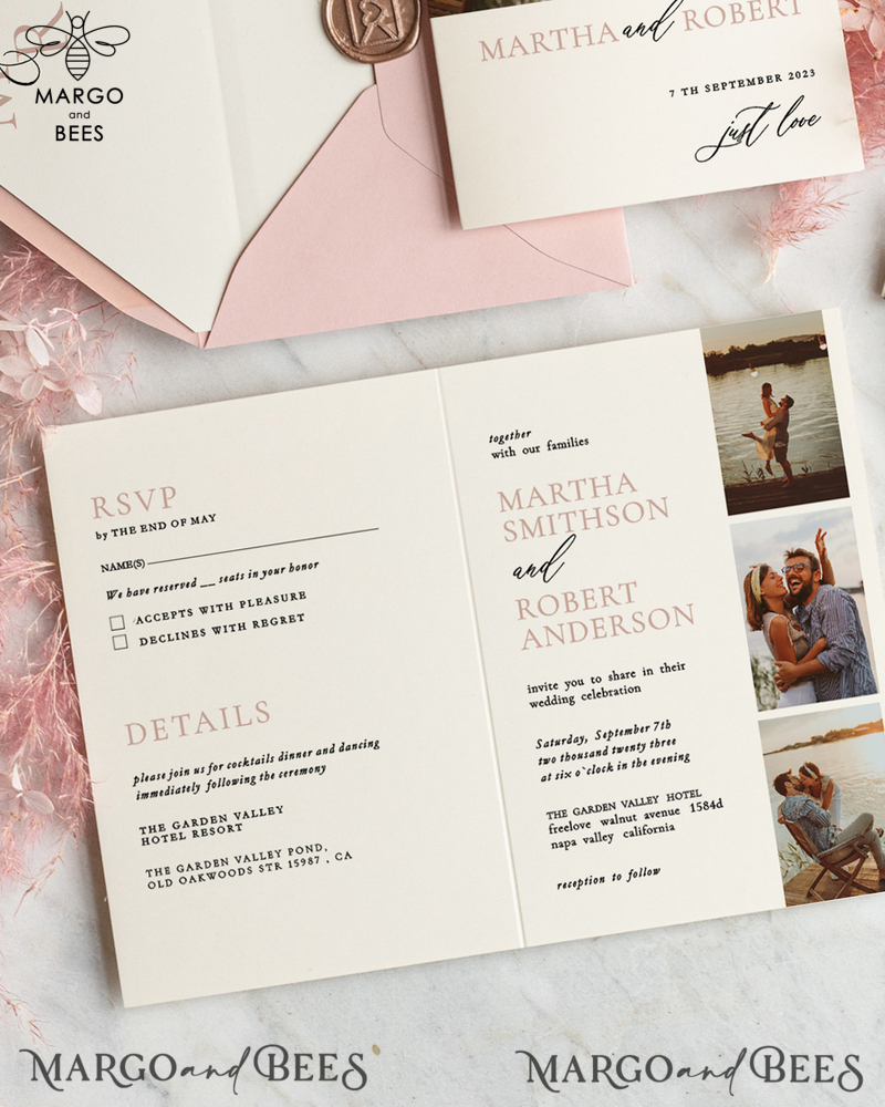 Classic wedding invitations with photo, elegant wedding invitation, photo on the wedding invitation, Wedding Invitation Suite, Handmade wedding Invites-3