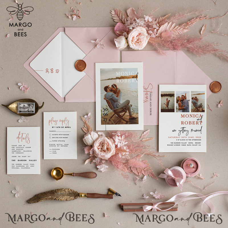 Modern Wedding invitations with photo,  photos on wedding invitations, Luxury wedding invitations , Snapshots Wedding Invitation Suite-0