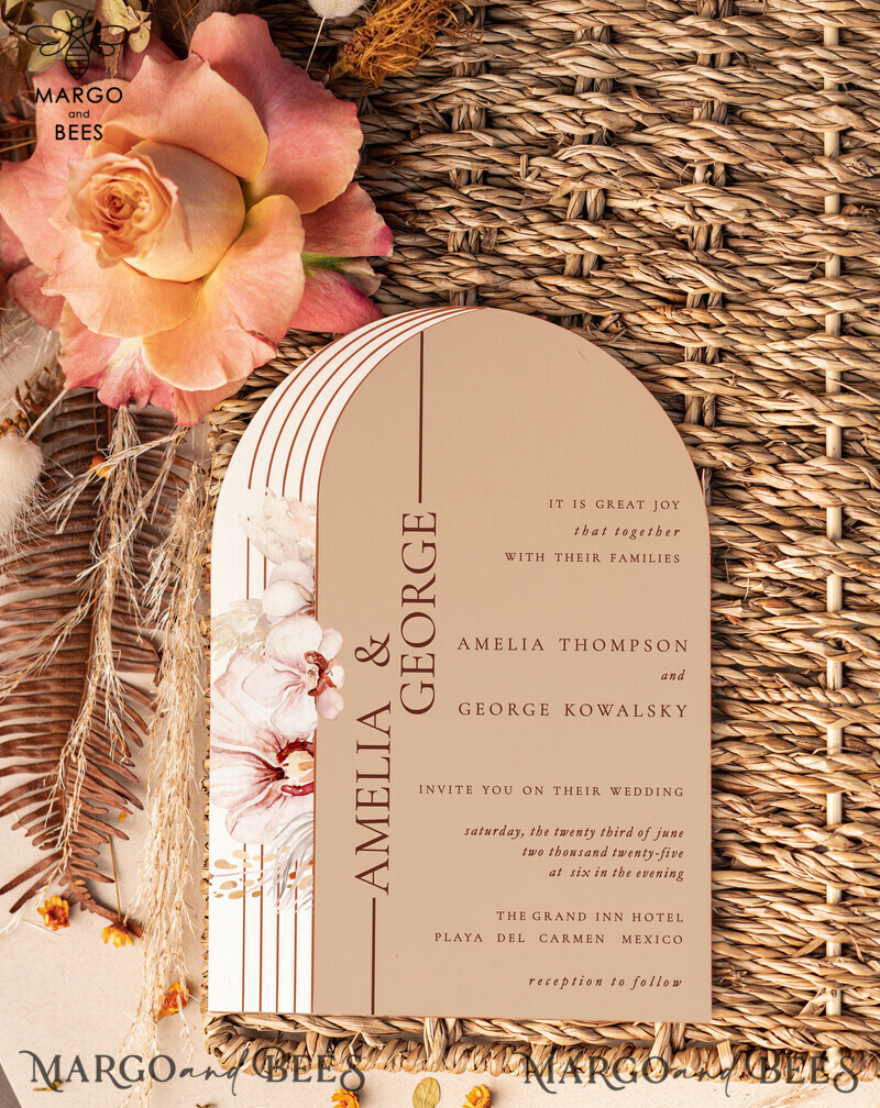 Introducing Our Elegant Velvet Wedding Invitation Suite: Luxury Terracotta & Copper Wedding Cards-2