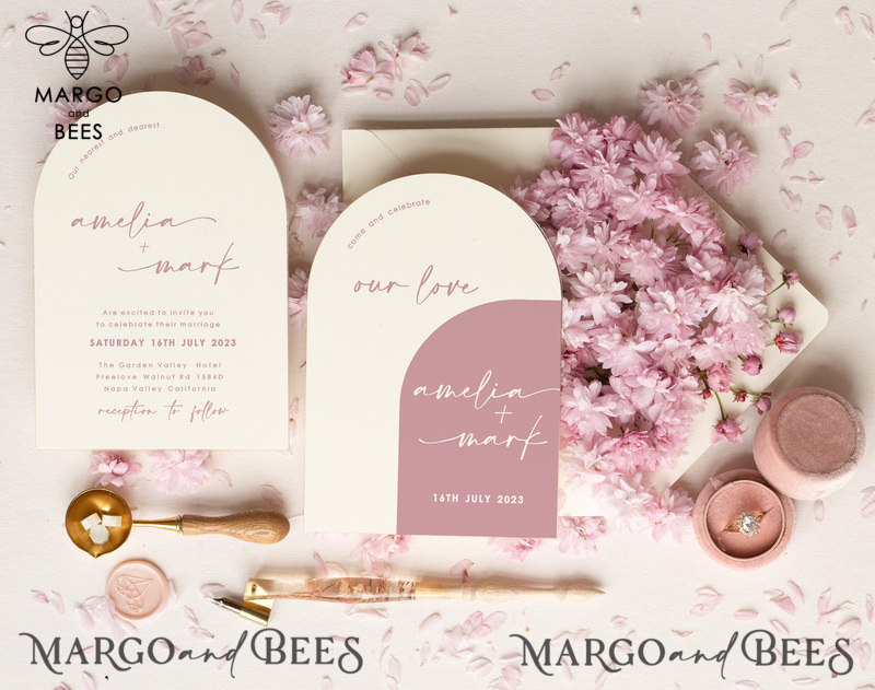 Wedding invites, elegant arch wedding invitations, Romantic Wedding invitations  romantic stationery -2