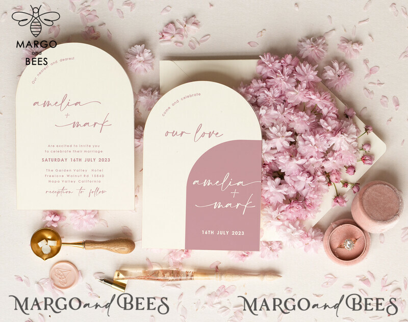 Wedding invites, elegant arch wedding invitations, Romantic Wedding invitations  romantic stationery -2