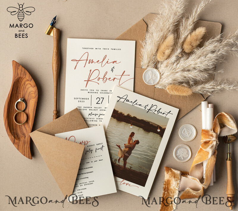 Capture Your Love: Photo Wedding Invitations for Elegant and Romantic Celebrations-1