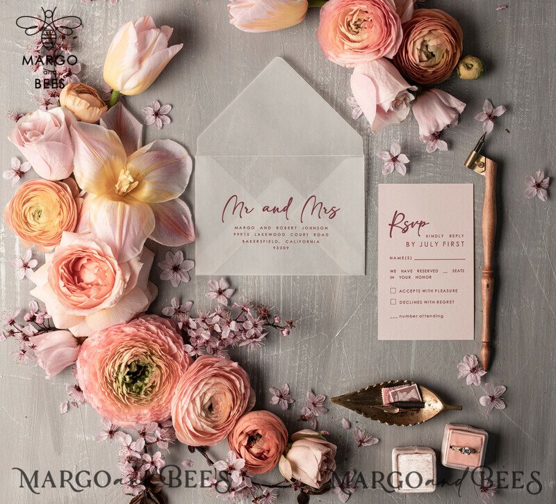 Blush Pink and Marble: Romantic and Affordable Wedding Invitations-4