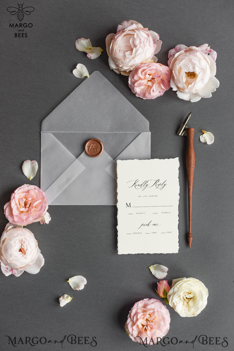 Wedding invitations handmade, Elegant wedding invitations • Romantic Wedding Invitation Suite • Handmade wedding Stationery-22