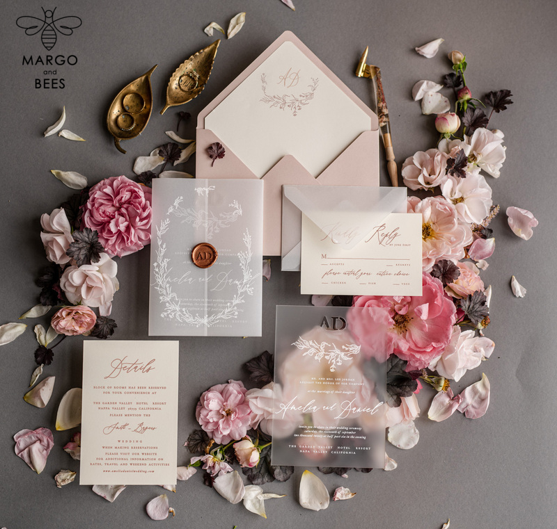 Best wedding invitations, elegant wedding invitations • Romantic Wedding Invites • Handmade wedding Stationery-3