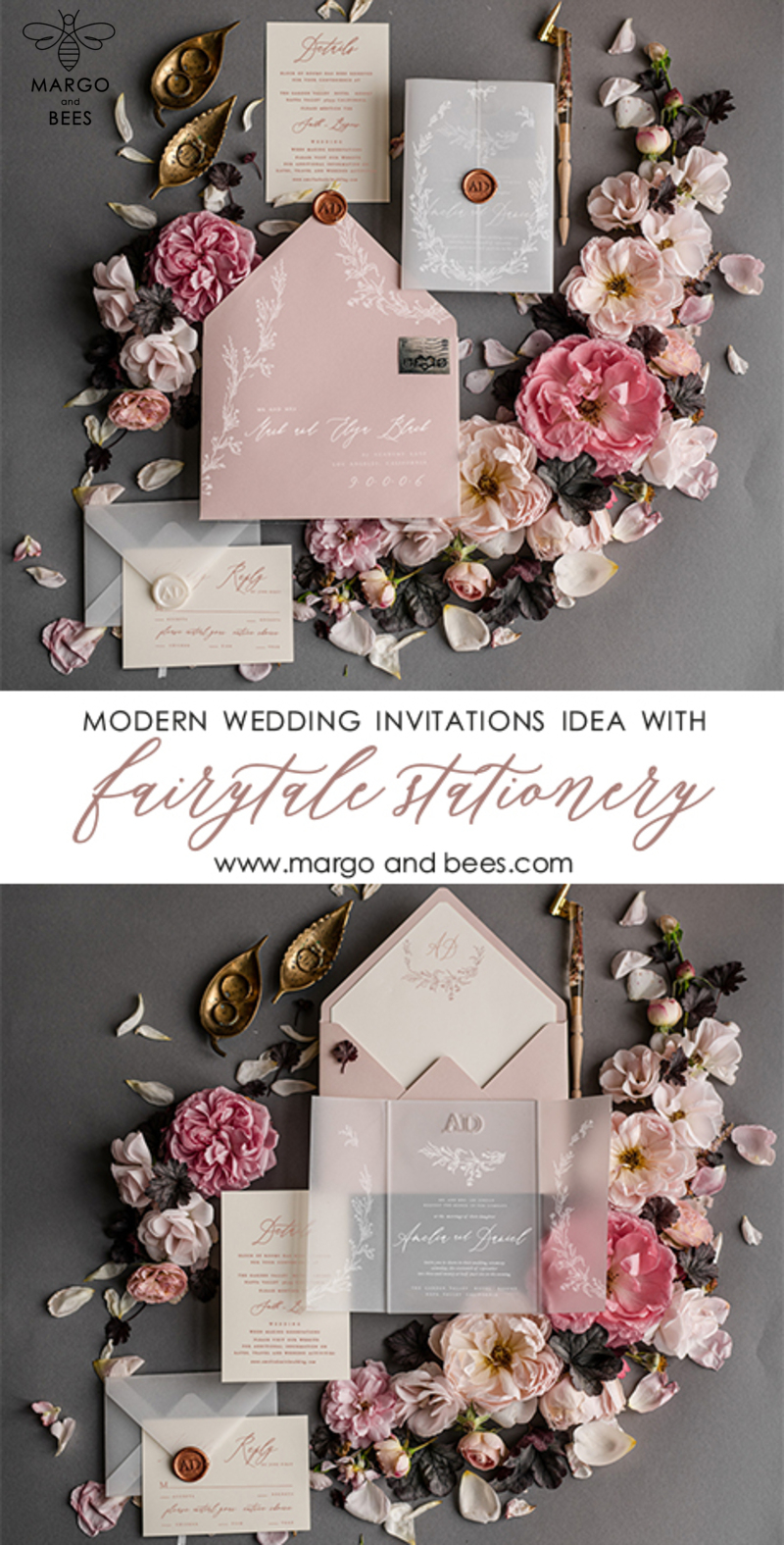 Best wedding invitations, elegant wedding invitations • Romantic Wedding Invites • Handmade wedding Stationery-6