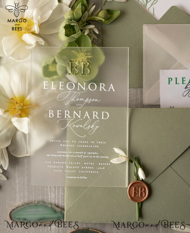 Bespoke Luxury Olive Wedding Invitations: Elegant Tuscany Wedding Invites for a Romantic Italian Destination Wedding-2