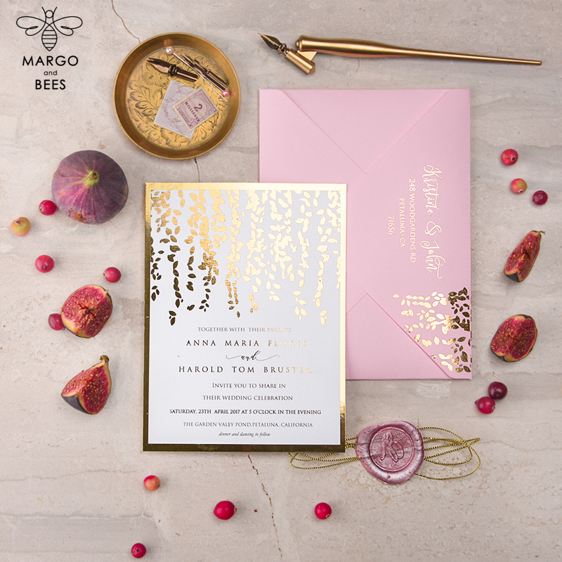 luxory wedding invitations, shiny glitter style invites, elegant romantic wedding invitation suite-2