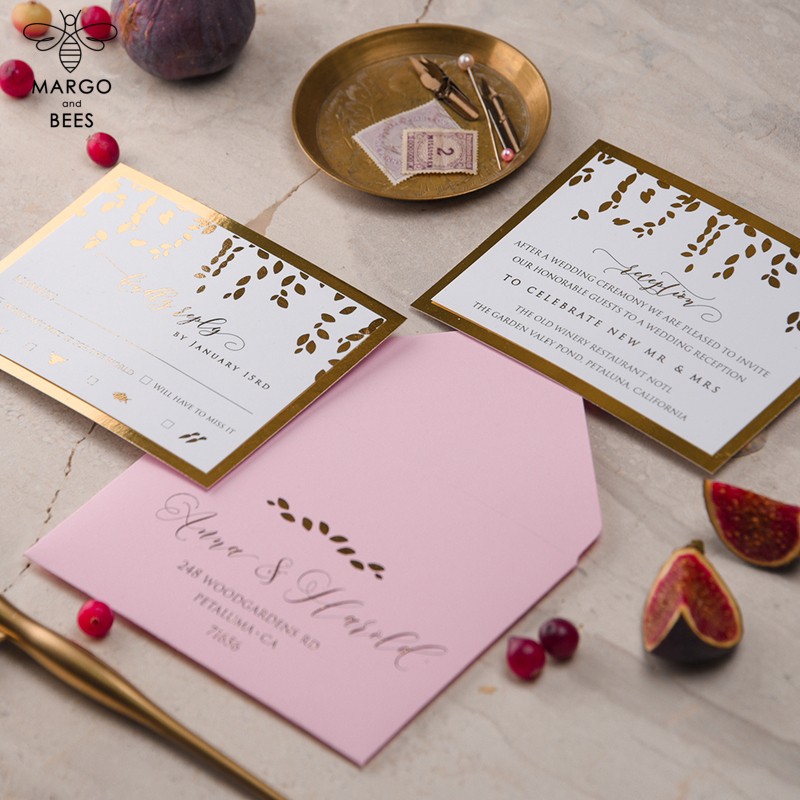 luxory wedding invitations, shiny glitter style invites, elegant romantic wedding invitation suite-6