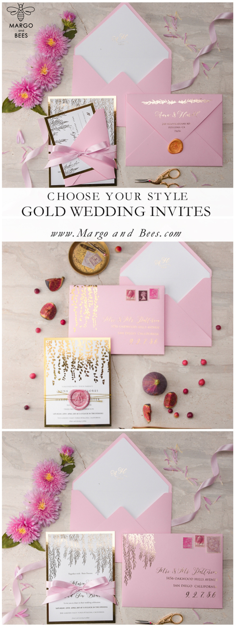 luxory wedding invitations, shiny glitter style invites, elegant romantic wedding invitation suite-9