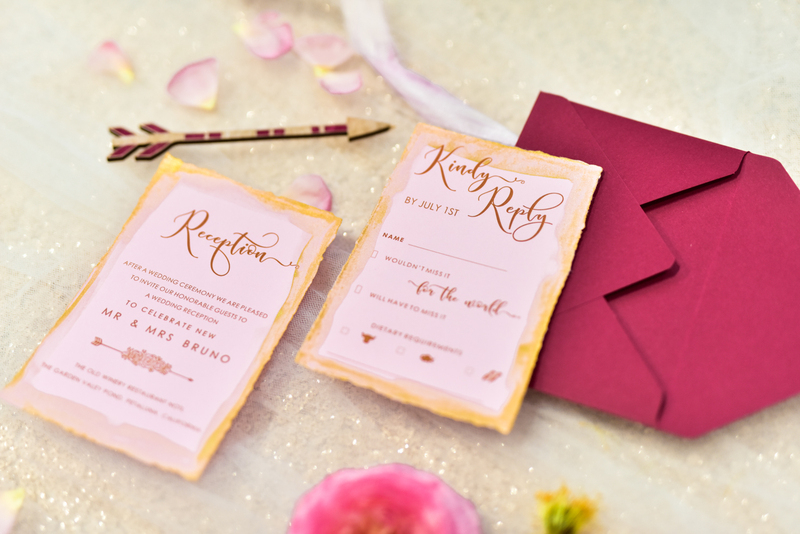 Marsala nad Gold Wedding Invitations, Indian Wedding Cards, Boho Glamour Wedding stationery-7