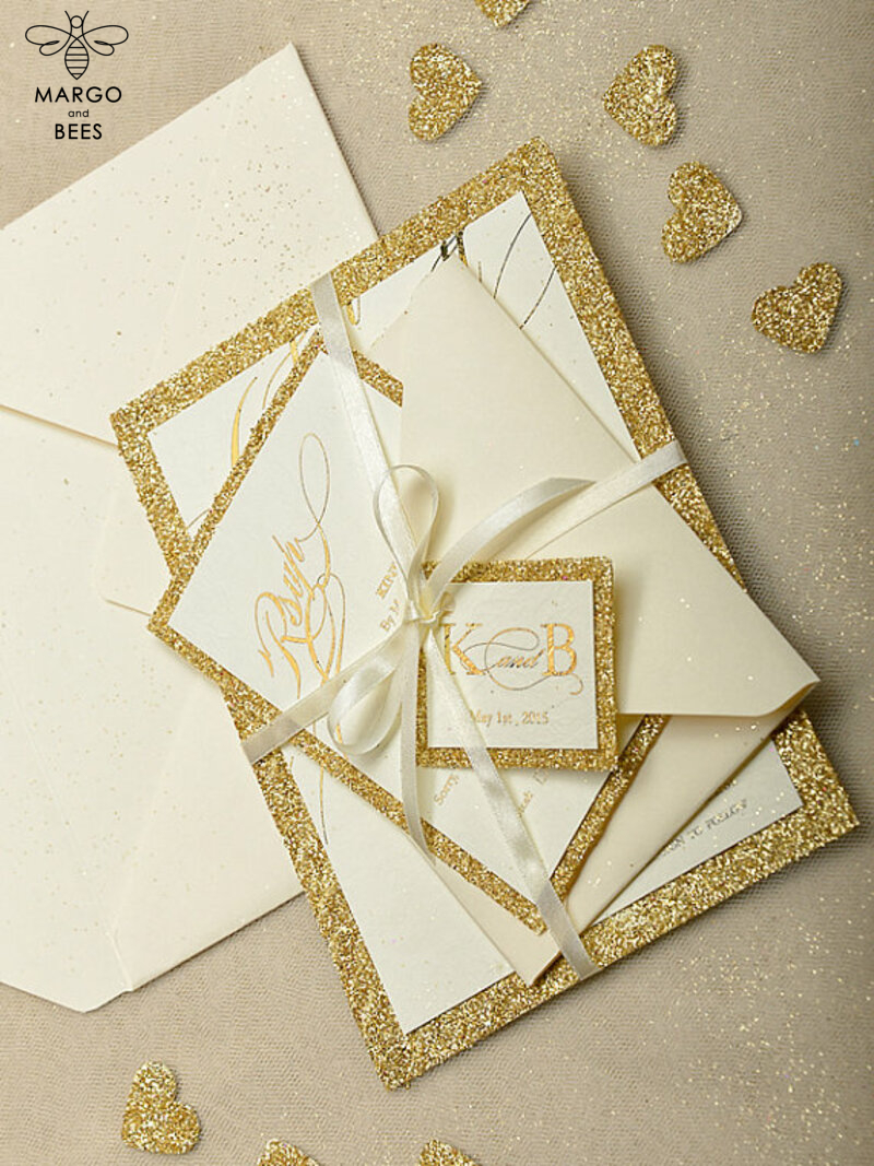Handmade wedding invitation hot foil stamping stationery   -1