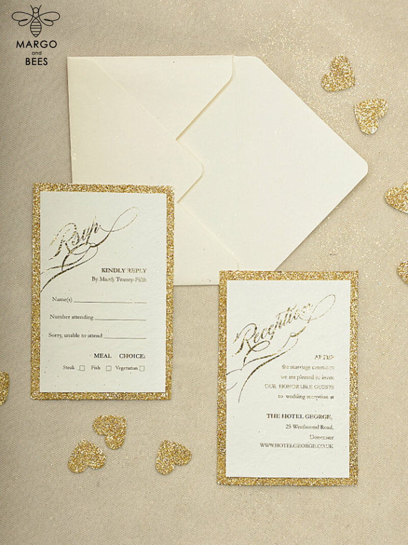 Handmade wedding invitation hot foil stamping stationery   -3