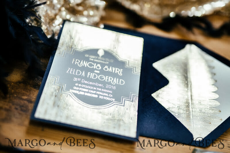 Exquisite Luxury Golden Shine Wedding Invitations: Elevate your Special Day with Glamour and Elegance-7